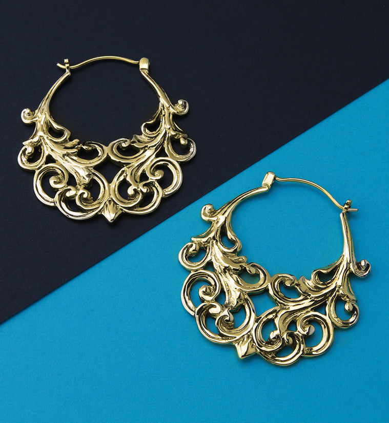 18G Golden Lattice Brass Hangers / Earrings