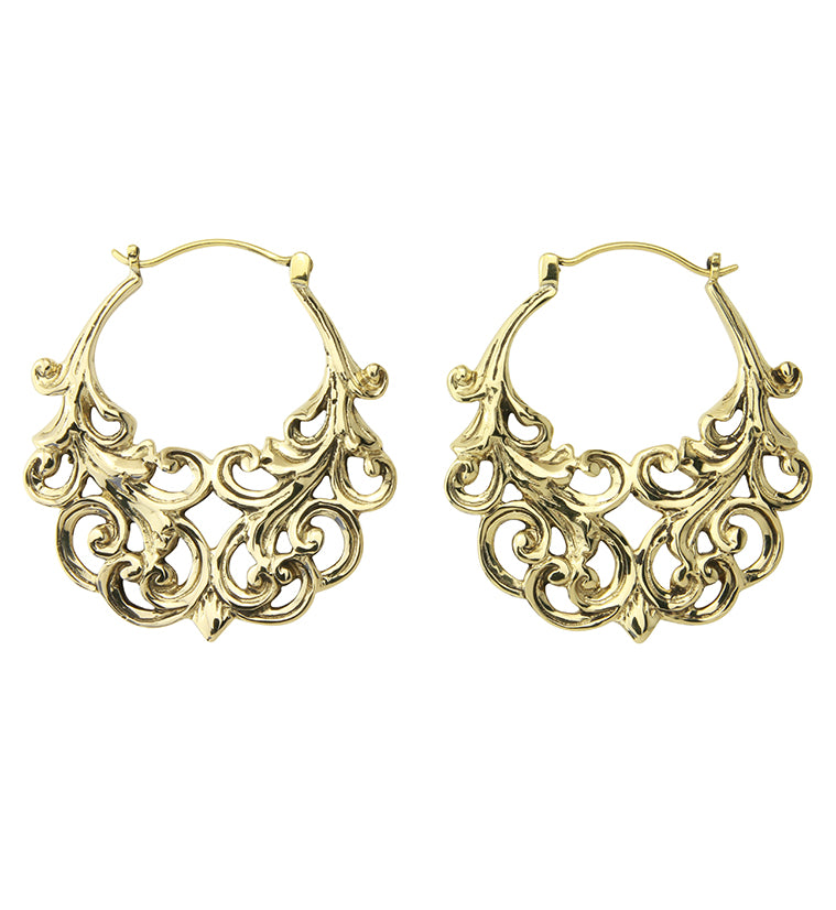 18G Golden Lattice Brass Hangers / Earrings