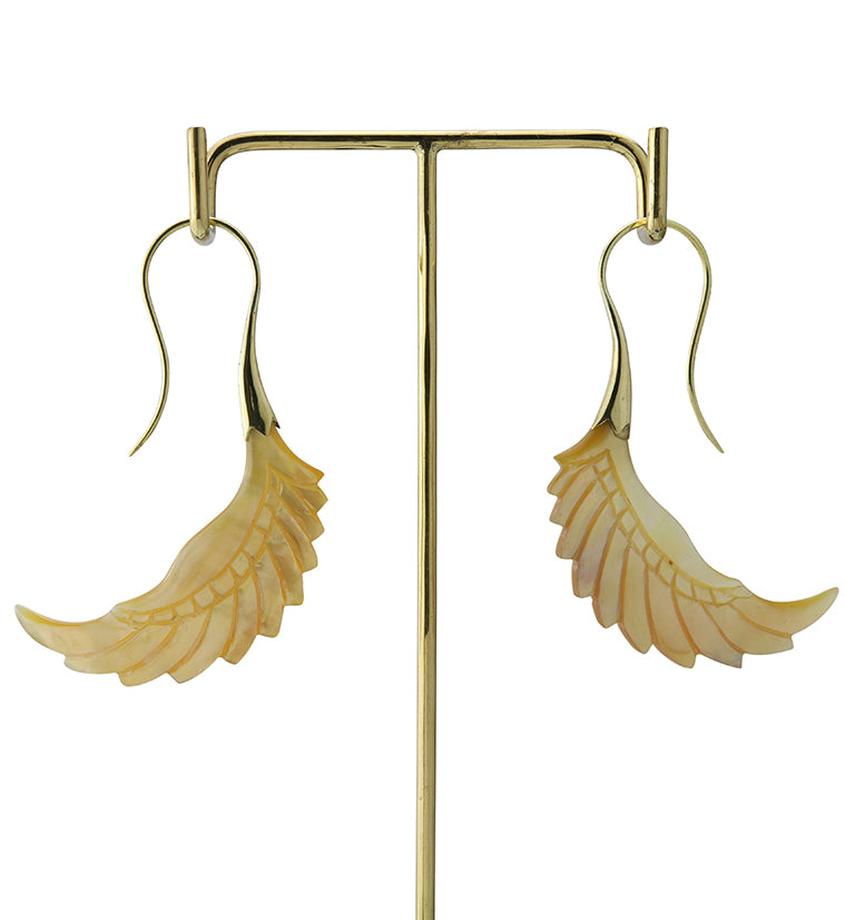 18G Pinion Brass MOP Hangers / Earrings