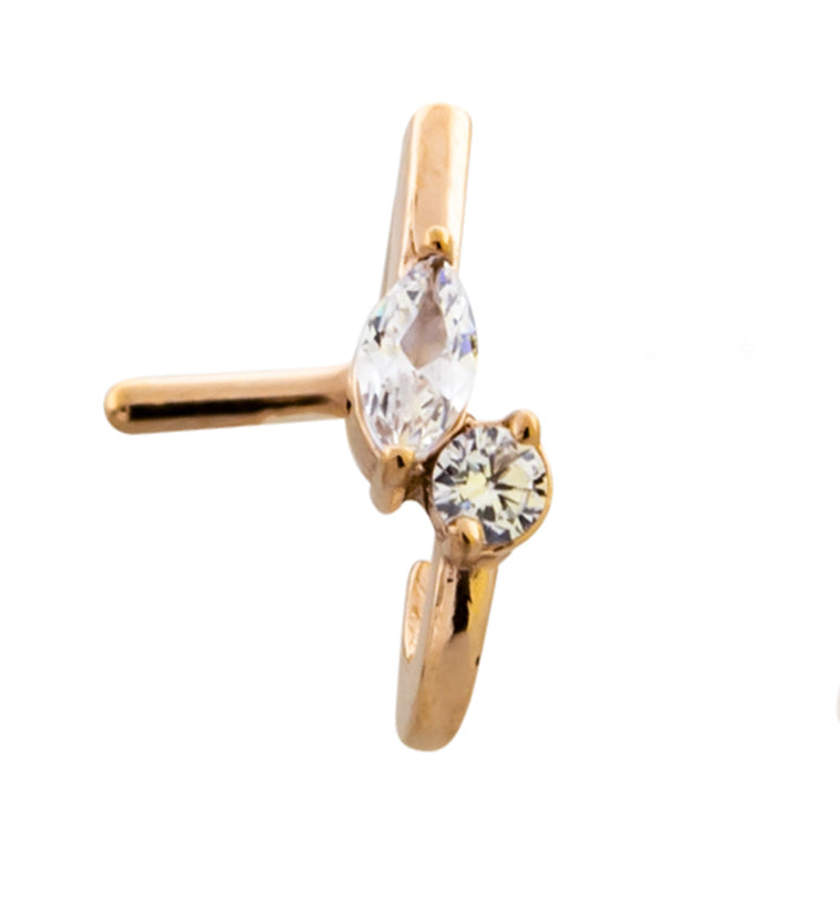 18G Rose Gold PVD Empress CZ Nose Curve