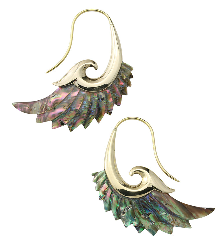 18G Aileron Brass Abalone Hangers / Earrings