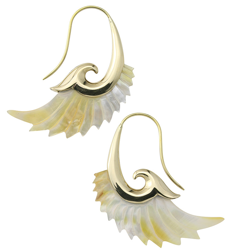18G Aileron Brass MOP Hangers / Earrings