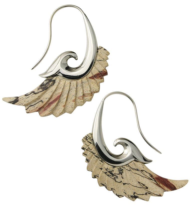 18G Aileron White Brass Tamarind Wood Hangers / Earrings