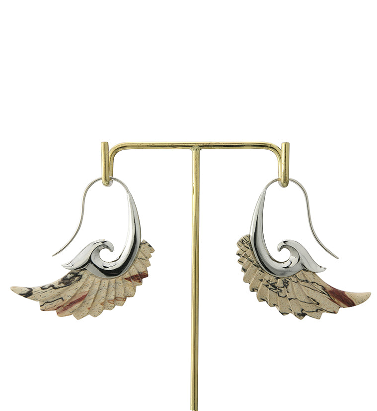 18G Aileron White Brass Tamarind Wood Hangers / Earrings
