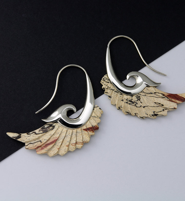 18G Aileron White Brass Tamarind Wood Hangers / Earrings