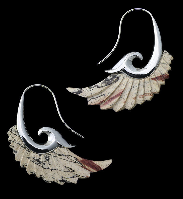 18G Aileron White Brass Tamarind Wood Hangers / Earrings