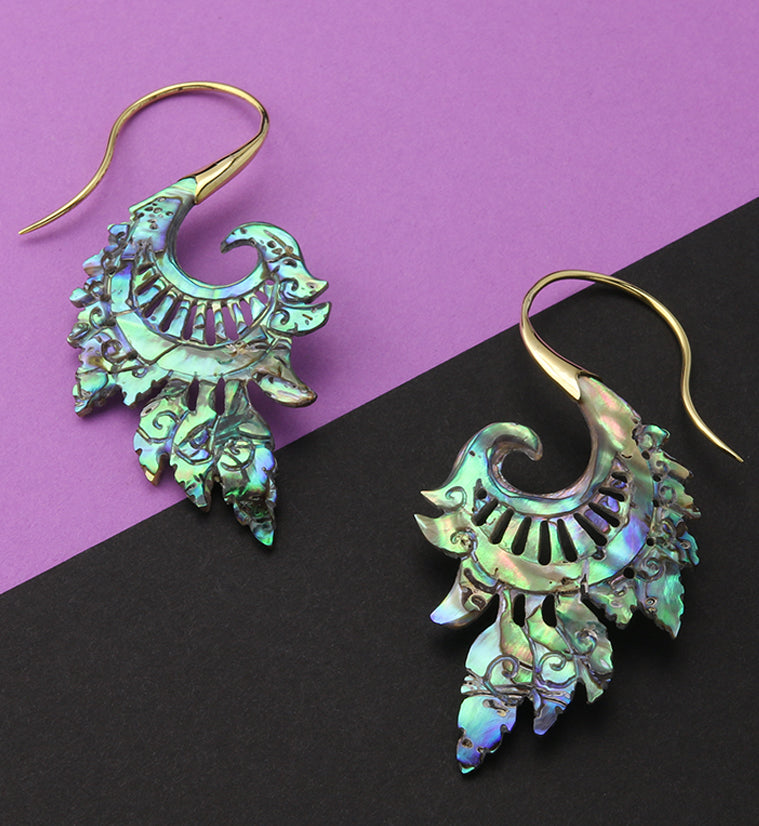 18G Alary Brass Abalone Hangers / Earrings