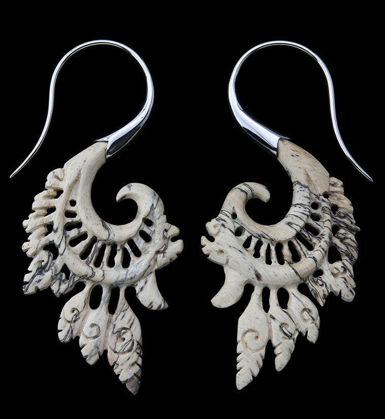 18G Alary White Brass Tamarind Wood Hangers / Earrings