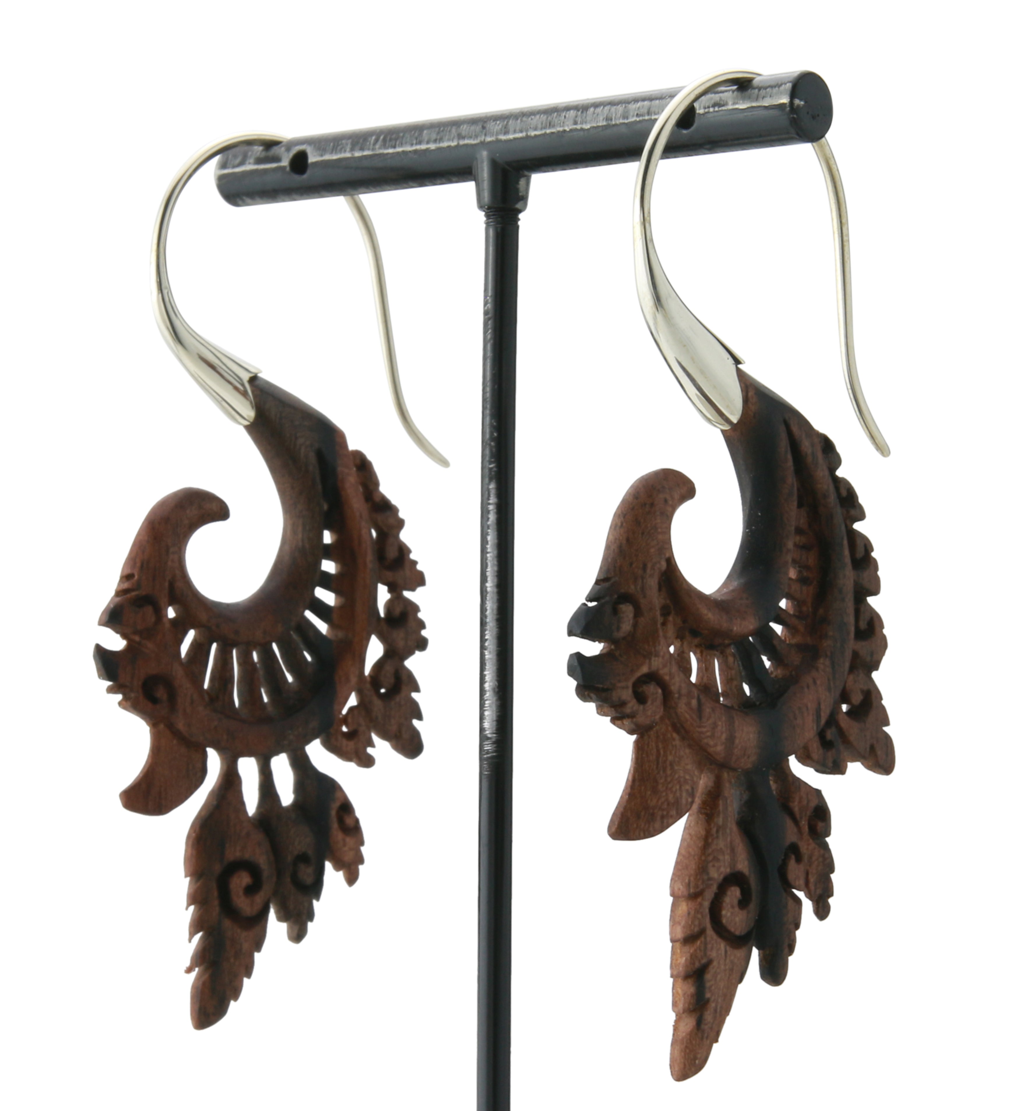 18G Alary White Brass Wood Hangers / Earrings