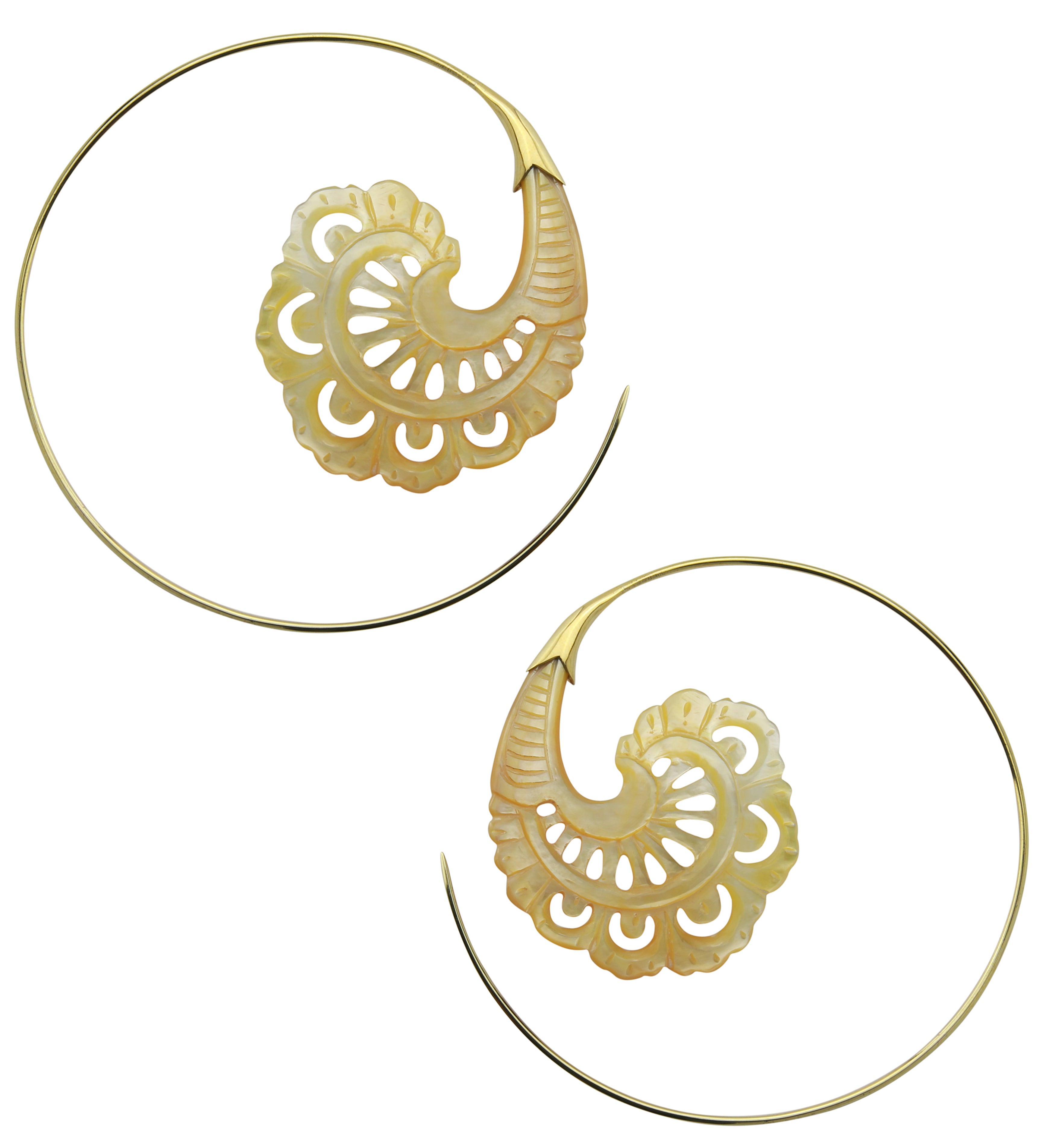 18G Baroque Brass MOP Hangers / Earrings