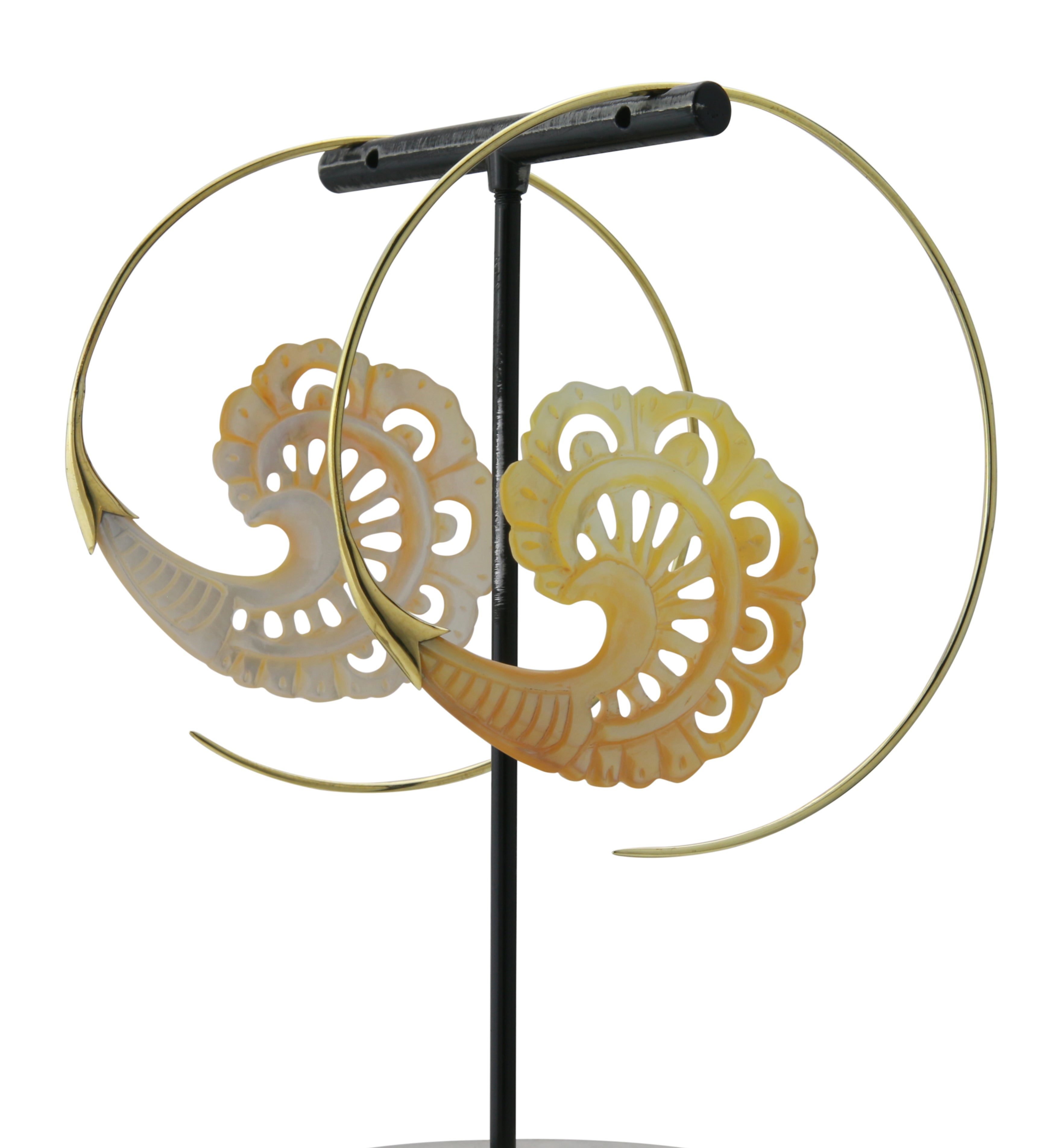 18G Baroque Brass MOP Hangers / Earrings