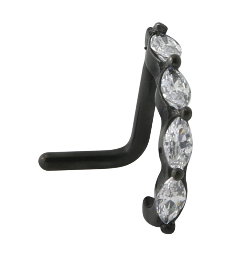 18G Black PVD Ribbon CZ Nose Curve