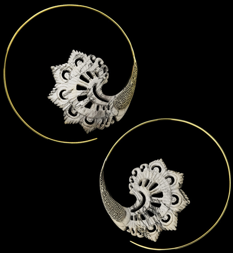 18G Florid Brass Tamarind Wood Hangers / Earrings