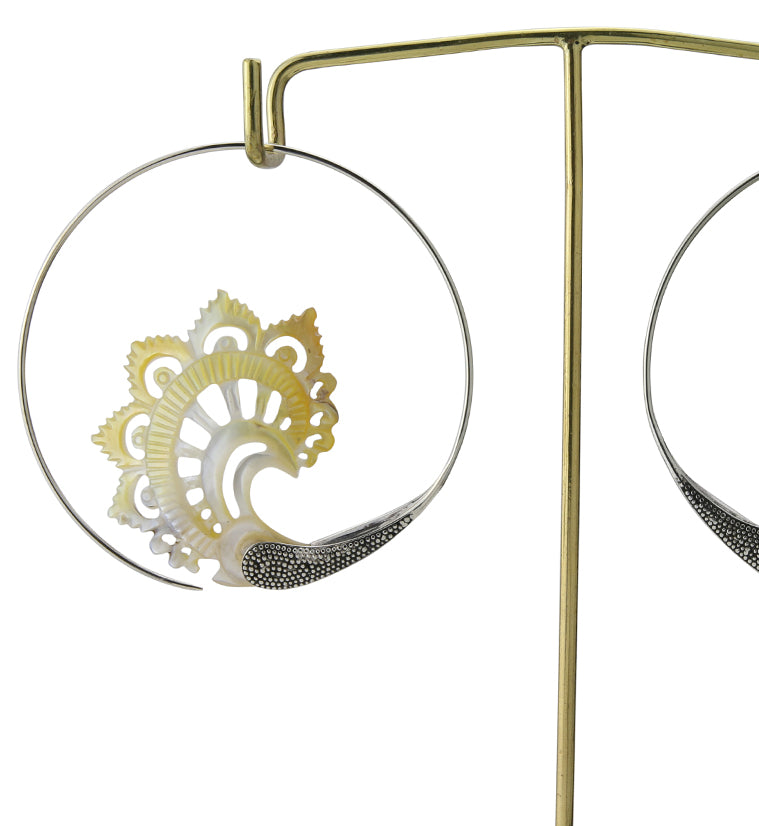 18G Florid White Brass MOP Hangers / Earrings