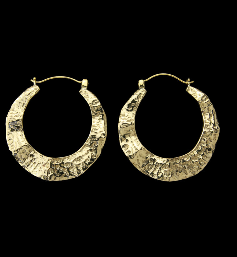 18G Hammered Tunnel Brass Hangers / Earrings