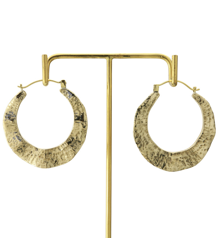 18G Hammered Tunnel Brass Hangers / Earrings