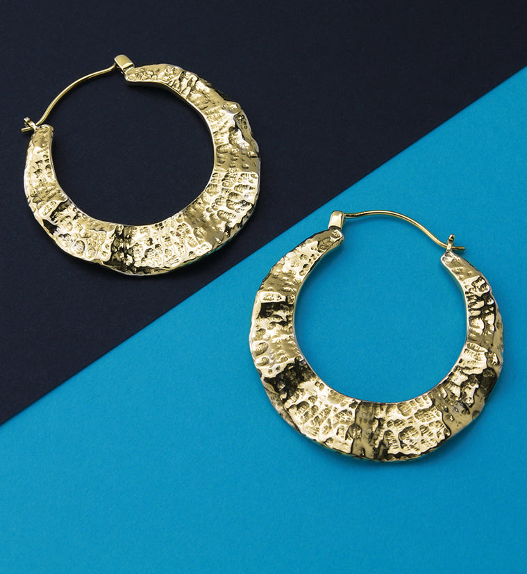 18G Hammered Tunnel Brass Hangers / Earrings