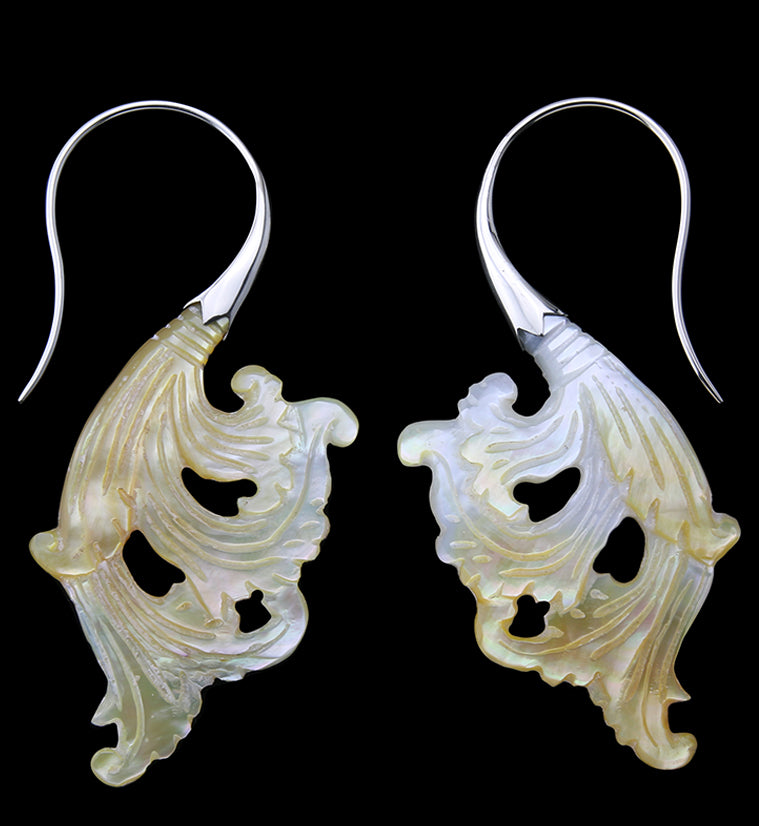 18G Lush White Brass MOP Hangers / Earrings