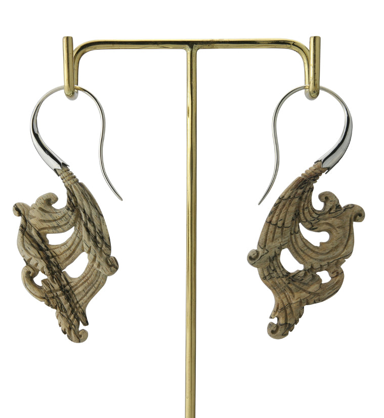 18G Lush White Brass Tamarind Wood Hangers / Earrings
