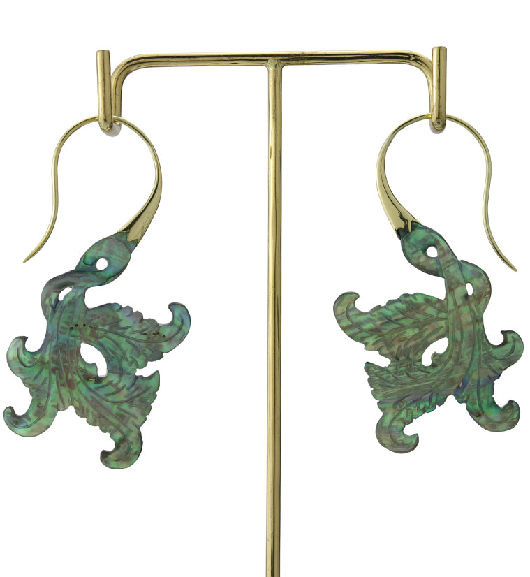18G Opulent Brass Abalone Hangers / Earrings