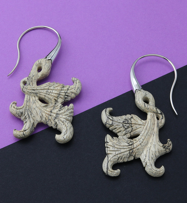 18G Opulent White Brass Tamarind Wood Hangers / Earrings