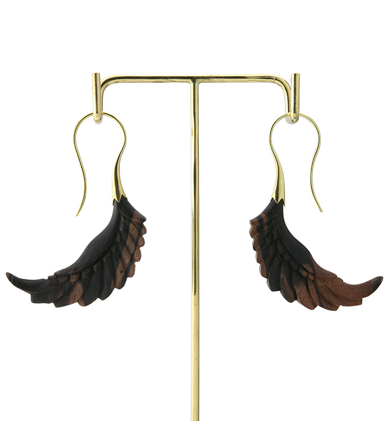 18G Pinion Brass Wood Hangers / Earrings