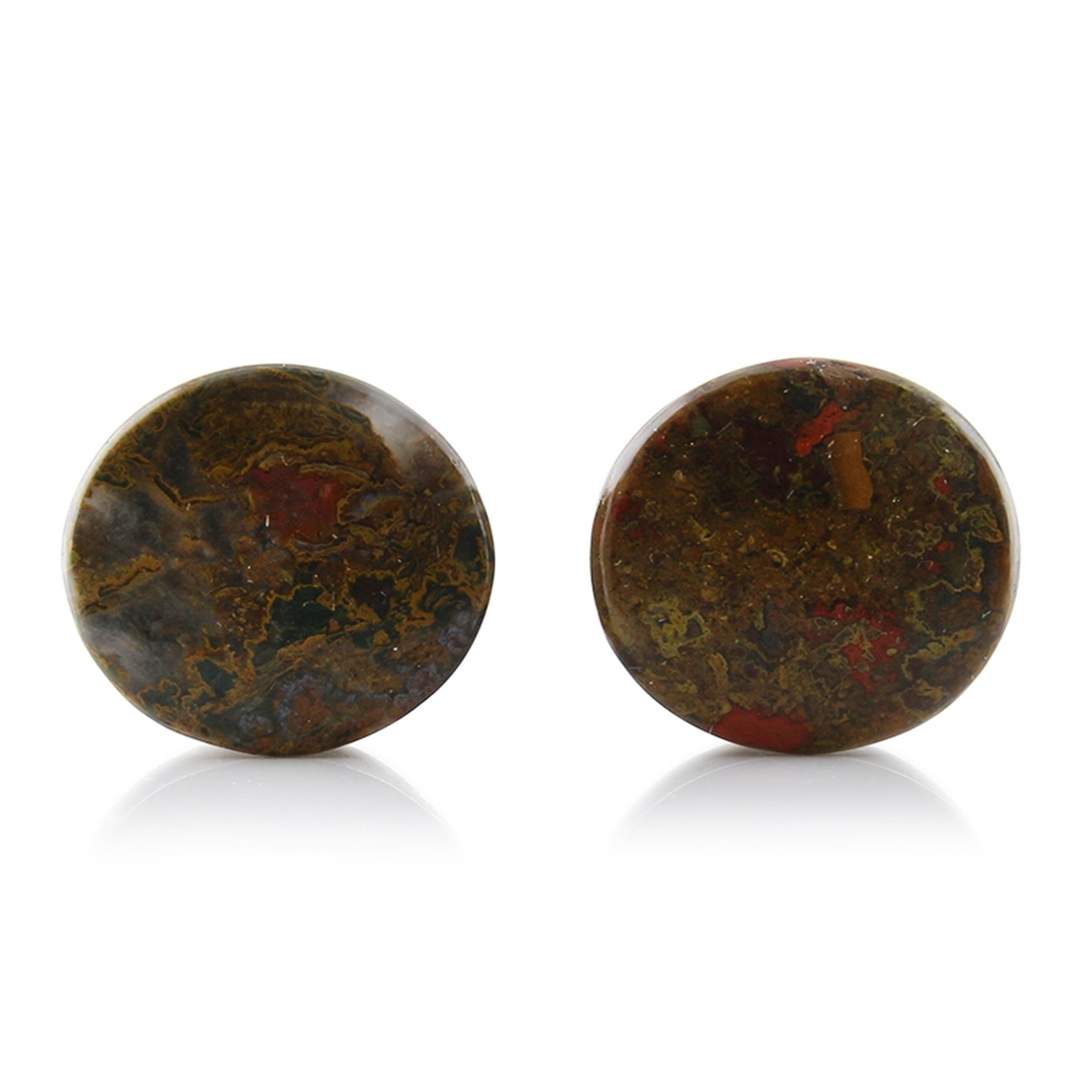 Moroccan Seam Agate Stone Plugs (15mm)