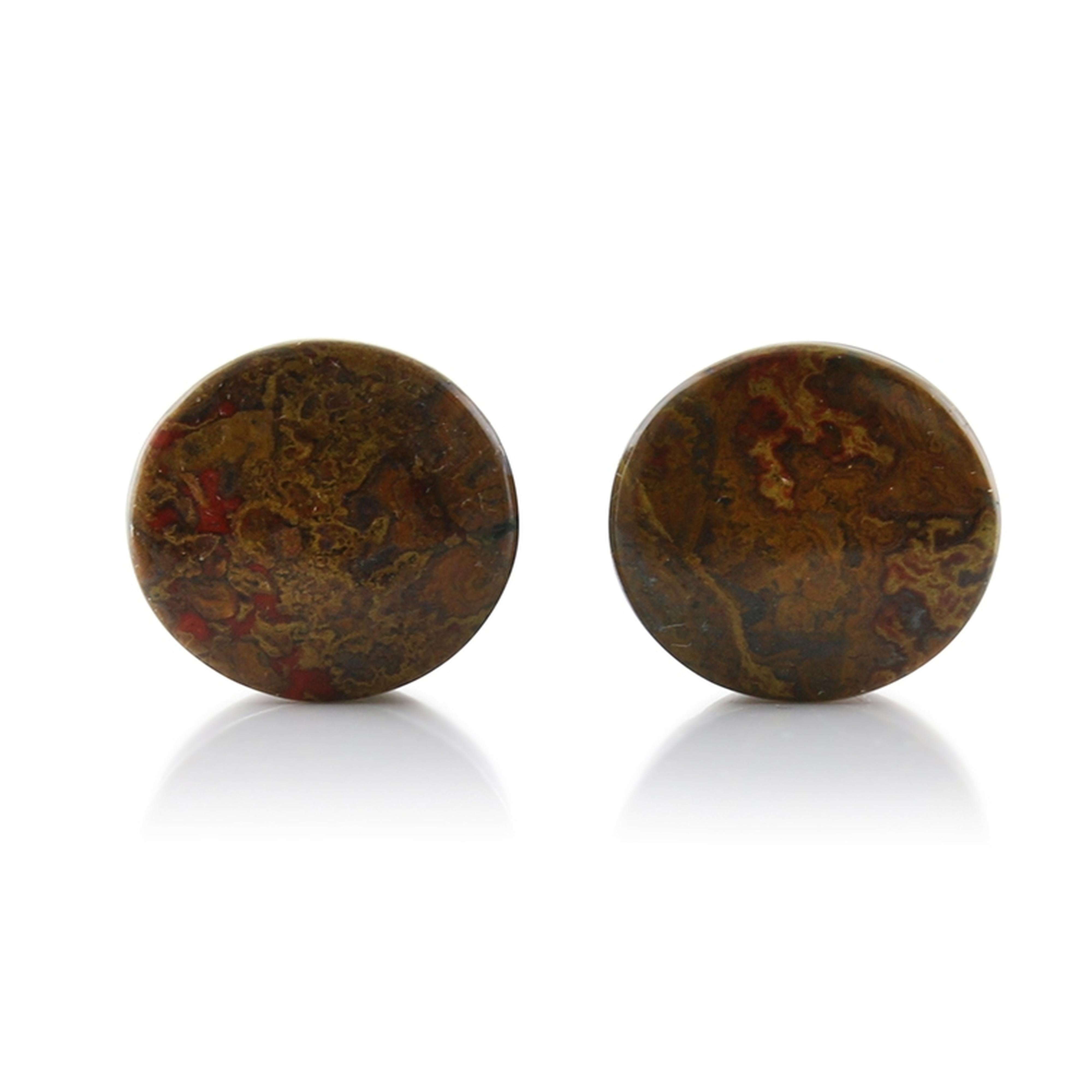 Moroccan Seam Agate Stone Plugs 1/2" (12.5mm)