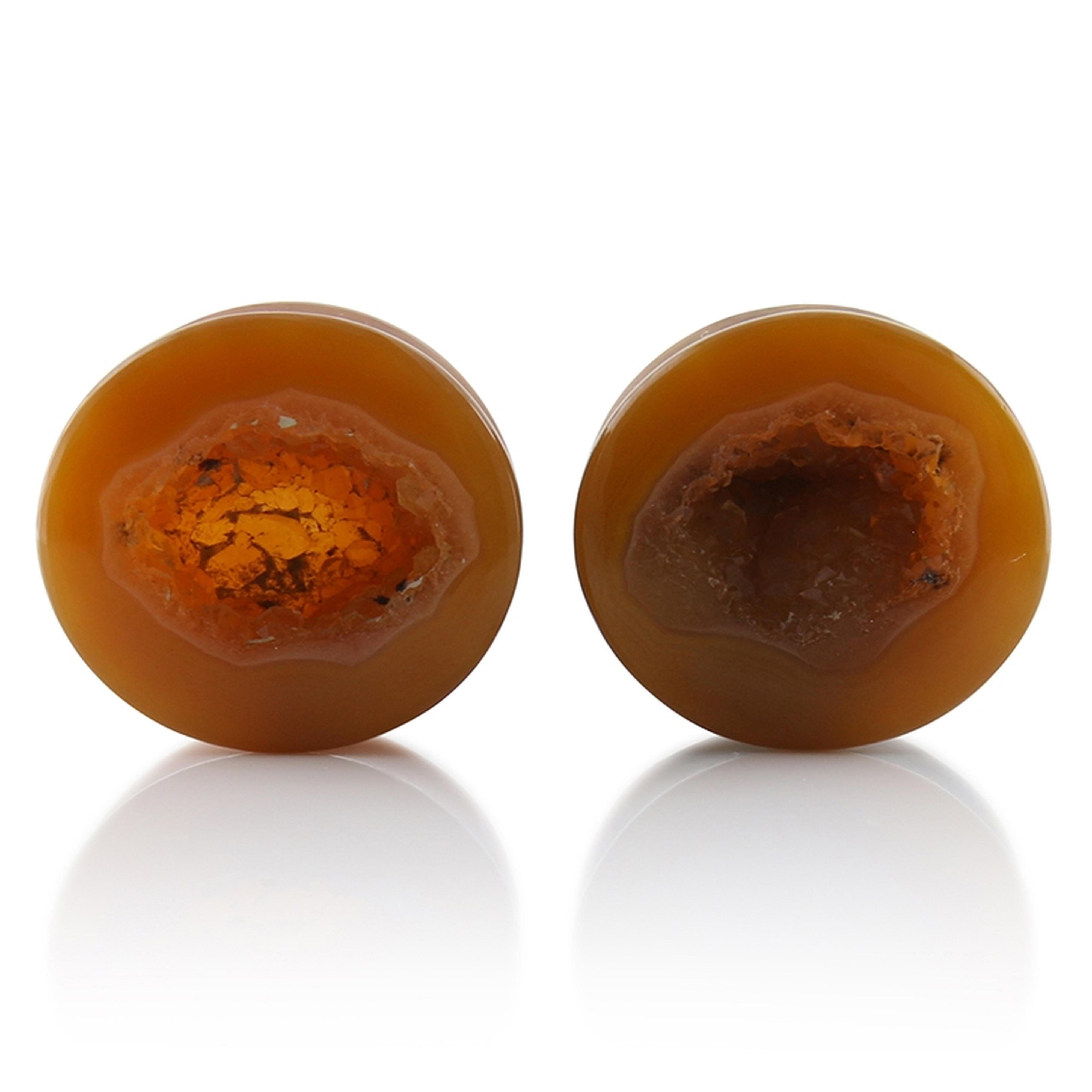 Geode Moroccan Seam Agate Stone Plugs (17mm)