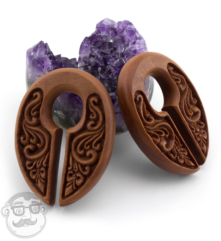 Ornamental Keyhole Wooden Ear Weights