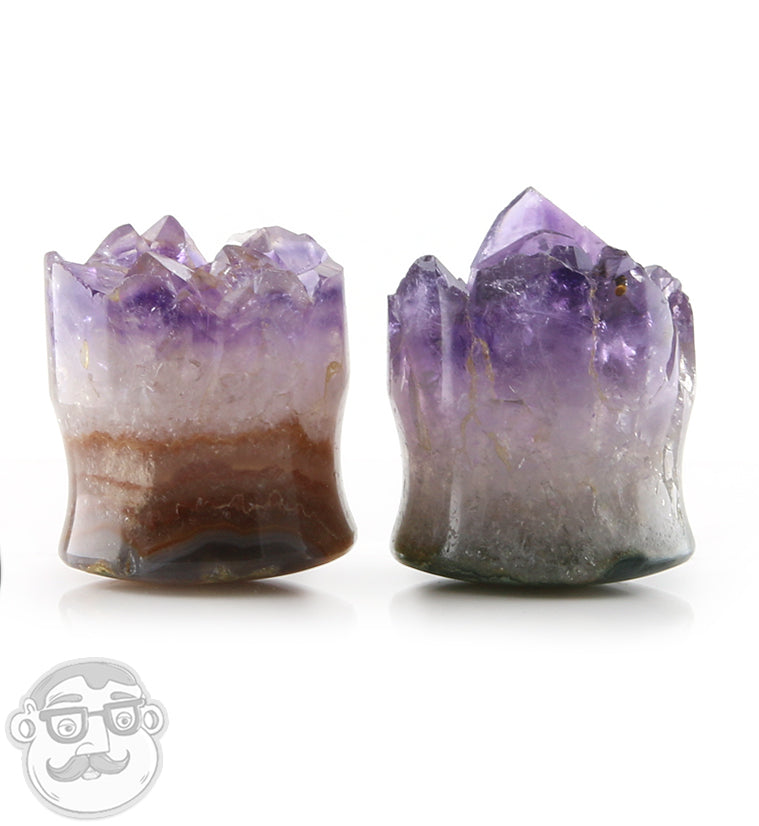 Raw Amethyst Plugs 7/8" (22mm)