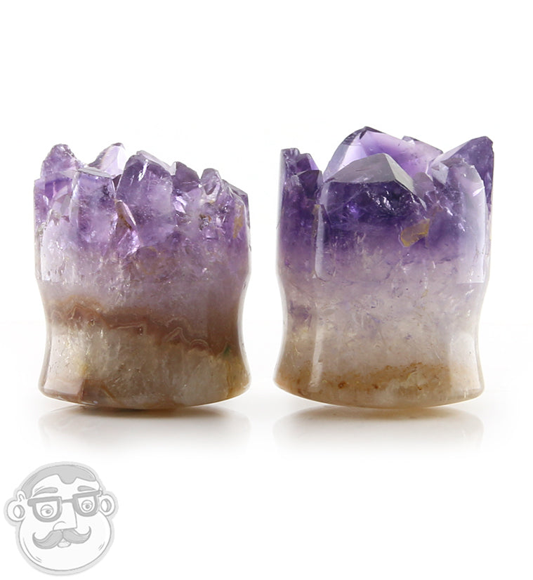 Raw Amethyst Plugs 7/8" (22mm)