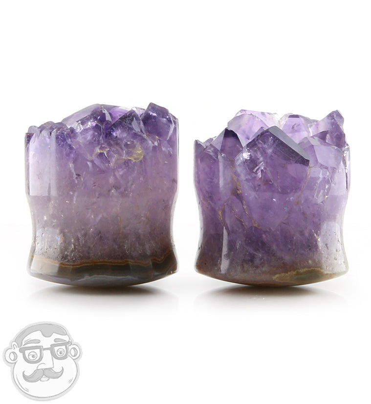 Raw Amethyst Plugs 7/8" (22mm)