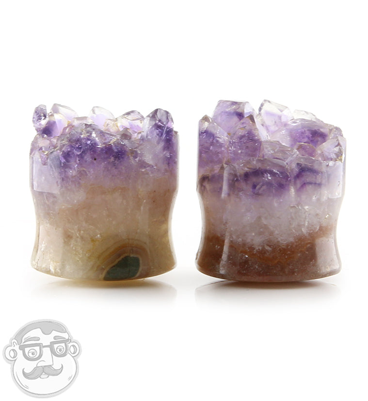 Raw Amethyst Plugs 7/8" (22mm)