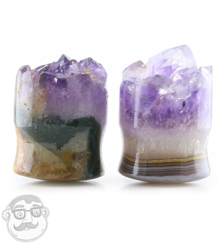 Raw Amethyst Plugs 7/8" (22mm)