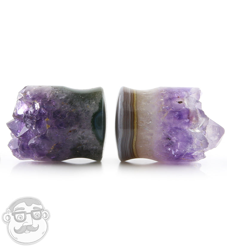 Raw Amethyst Plugs 7/8" (22mm)