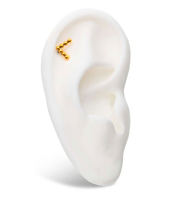 24kt Gold PVD Beaded Arrow Internally Threaded Titanium Top