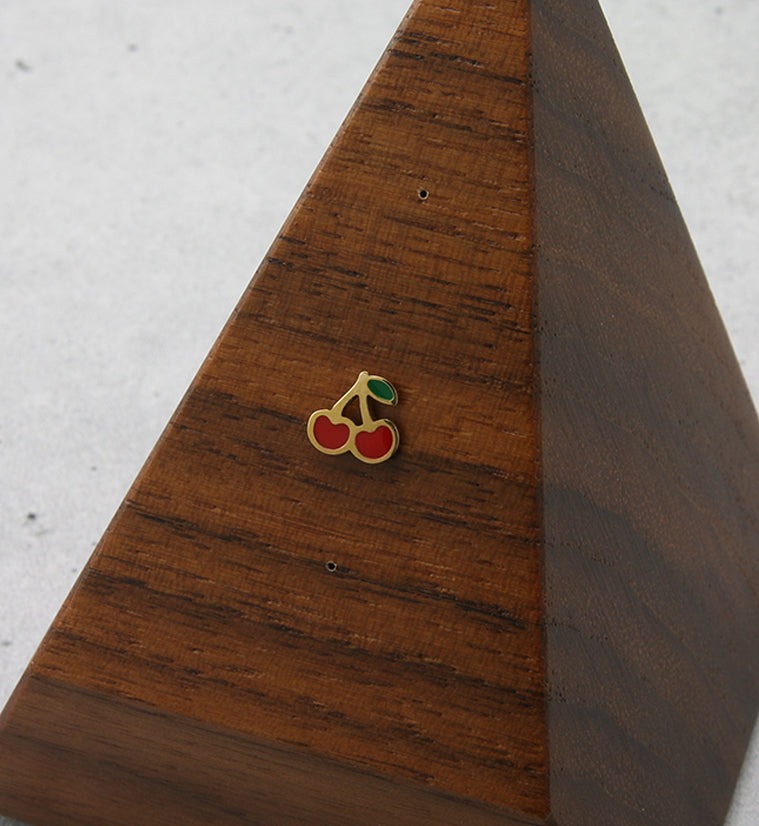 24kt Gold PVD Cherry Threadless Titanium Top