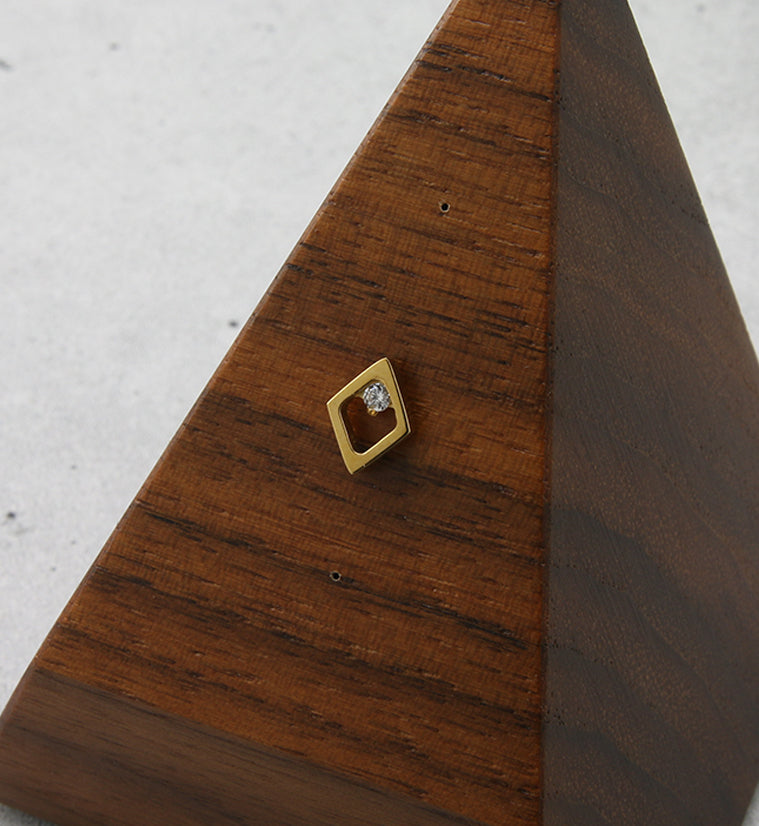 24kt Gold PVD Corundum CZ Threadless Titanium Top