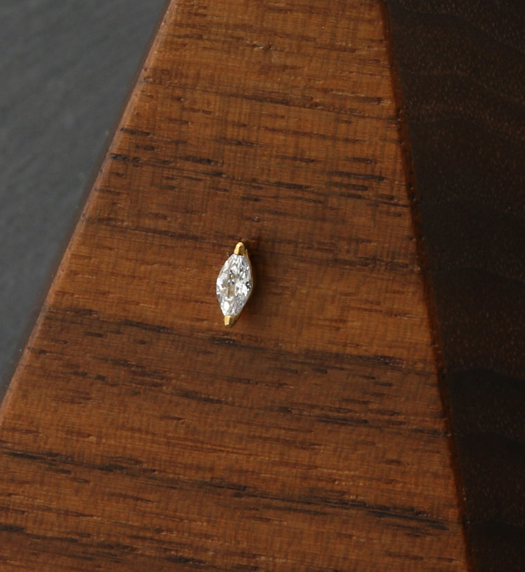 24kt Gold PVD Empress CZ Threadless Titanium Top