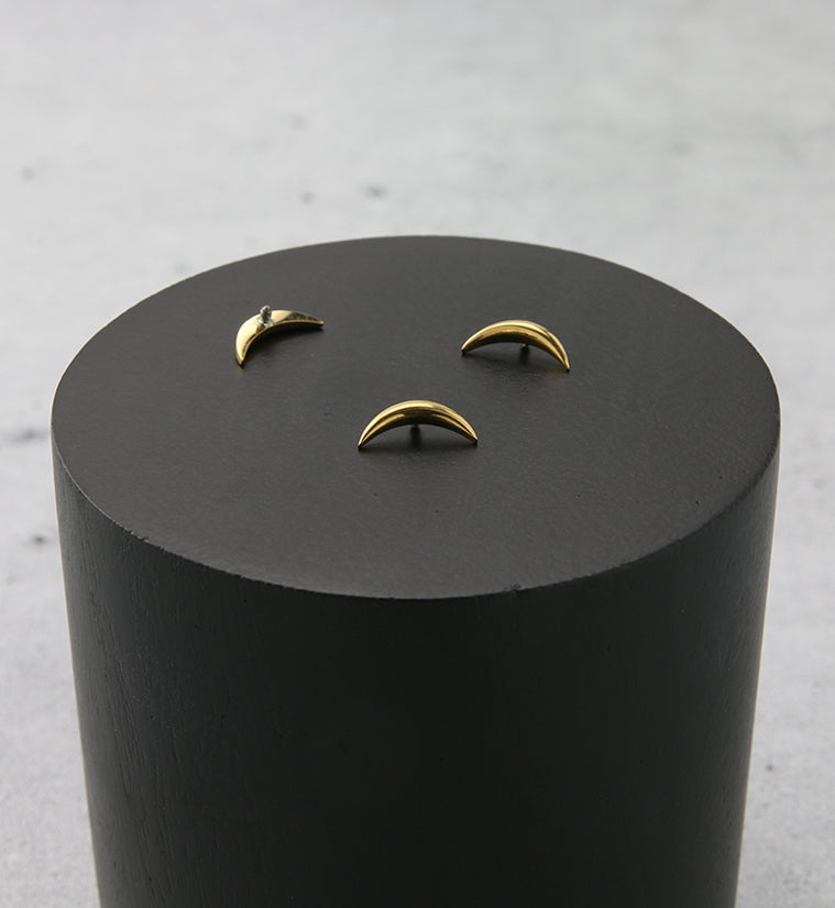 24kt Gold PVD Lune Internally Threaded Titanium Top