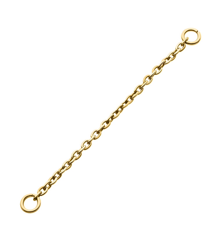 24kt Gold PVD Rolo Titanium Connector Chain