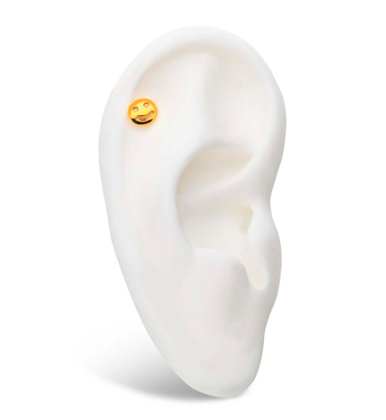24kt Gold PVD Smiley Internally Threaded Titanium Top