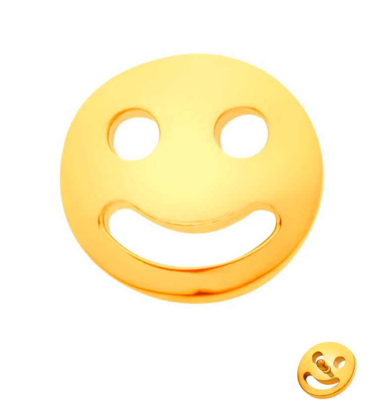 24kt Gold PVD Smiley Internally Threaded Titanium Top