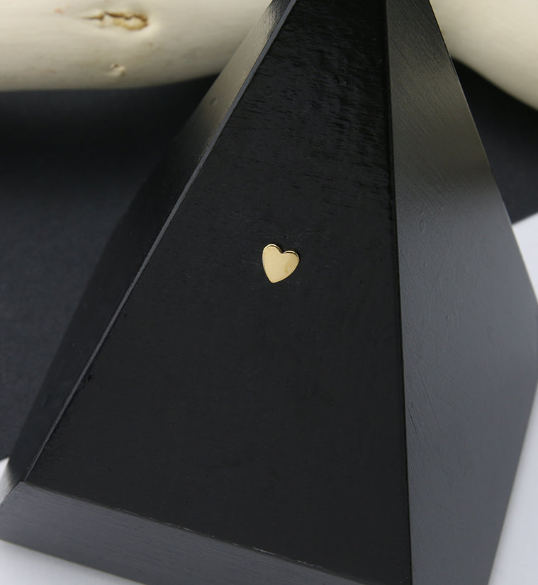 24kt Gold PVD Titanium Heart Threadless Top