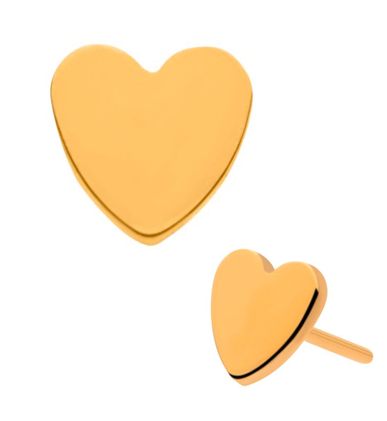 24kt Gold PVD Titanium Heart Threadless Top