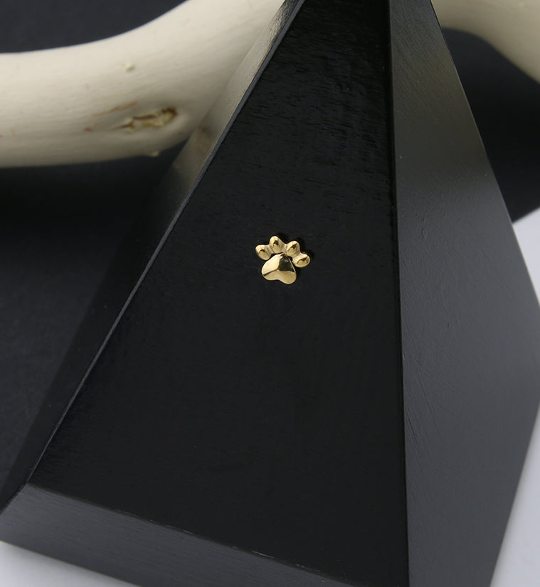 24kt Gold PVD Titanium Paw Print Threadless Top