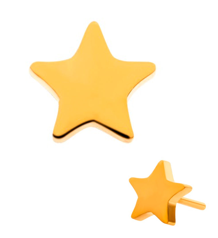24kt Gold PVD Titanium Star Shaped Threadless Top