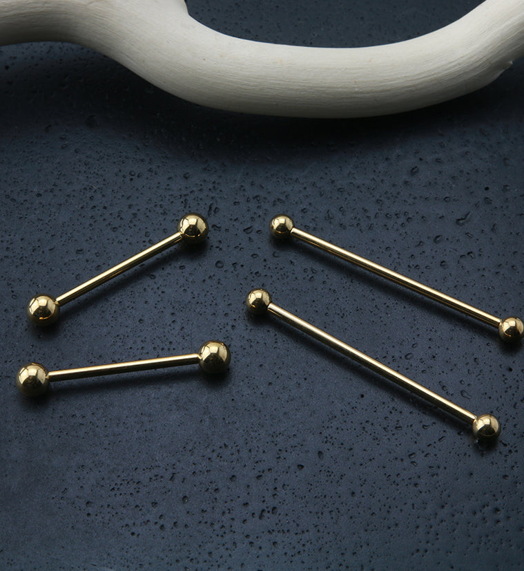 24kt Gold PVD Titanium Barbell