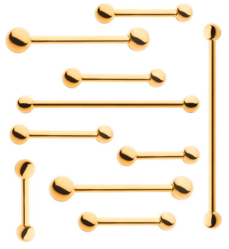 24kt Gold PVD Titanium Barbell